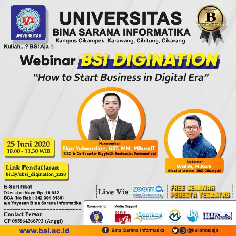 UBSI akan menggelar webinar BSI Digination 