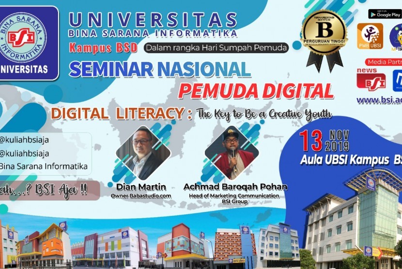 UBSI Kampus BSD akan menggelar seminar pemuda digital.