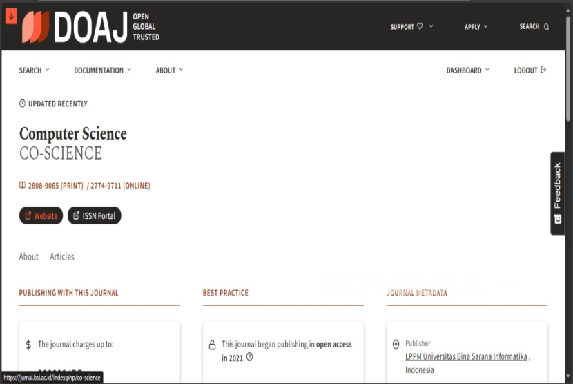 Jurnal CO-SCIENCE UBSI Terindeks DOAJ, Siap Go Internasional