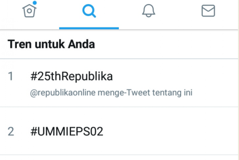 Ulang tahun Republika yang ke 25 Tahun menjadi trending topic di Twitter, Kamis (4/1).