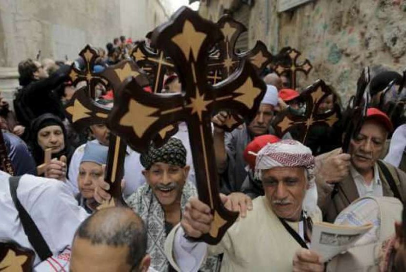  Memahami Ketakutan dan Harapan Komunitas Kristen Kubti Mesir. Foto:  Umat Kristen Koptik di Mesir