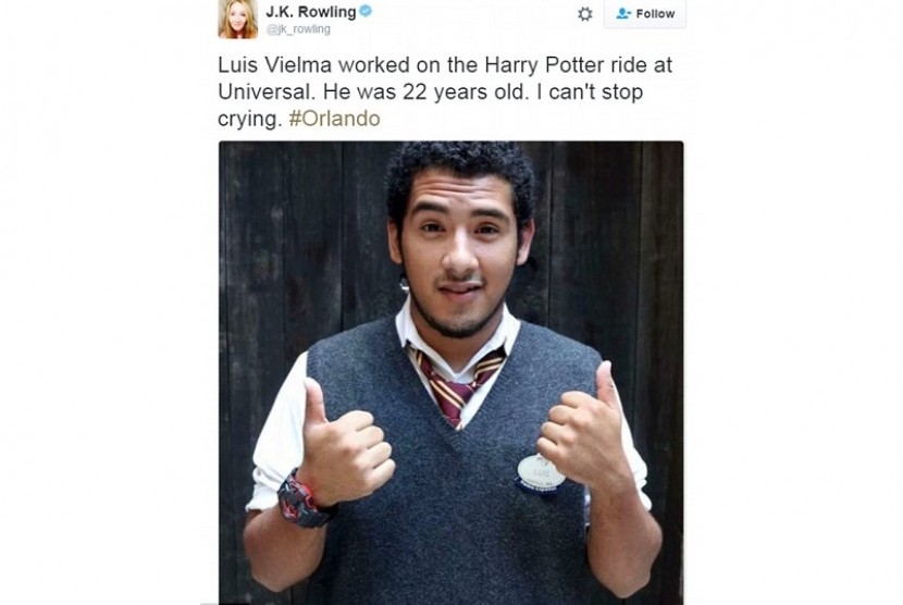 Ungkapan kesedihan JK Rowling di akun media sosialnya atas kematian salah satu kru Harry Potter