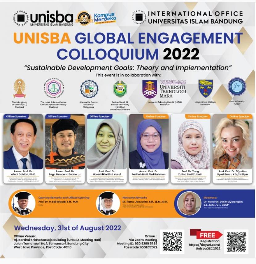 Unisba menggelar Global Engagement Colloquium 2022 pada Rabu 31 Agustus 2022.
