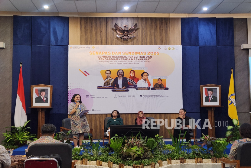 Universitas Atma Jaya Yogyakarta gelar seminar nasional Senapas dan Sendimas 2025, Senin (11/9/2025). Seminar ini mengangkat tema pembangunan masyarakat berkelanjutan