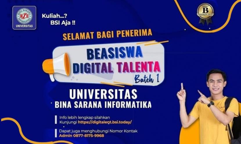 Universitas Bina Sarana Informatika (UBSI) menjadi salah satu kampus yang selalu membuka program beasiswa yang menarik dengan mengikuti tren perkembangan era saat ini. Program beasiswa tersebut yang saat ini sedang dicanangkan adalah Beasiswa Talenta Digital.