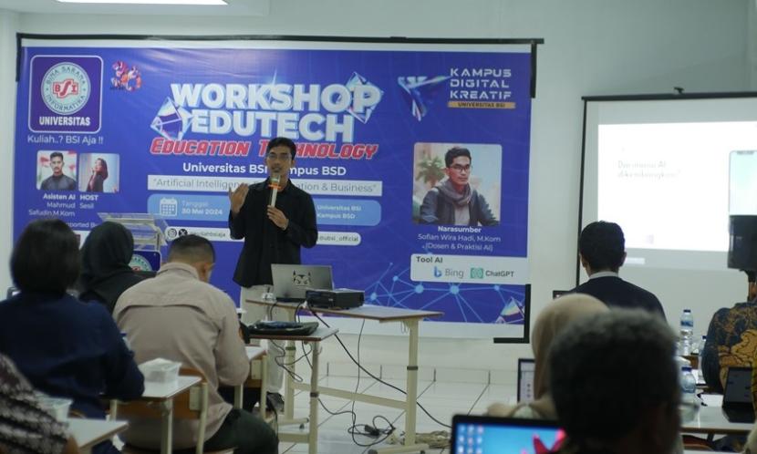 Universitas BSI (Bina Sarana Informatika) Kampus BSD sebagai Kampus Digital Kreatif dengan sukses mengadakan workshop EduTech bertema ‘Penerapan Artificial Intelligence dalam Edukasi dan Bisnis’.