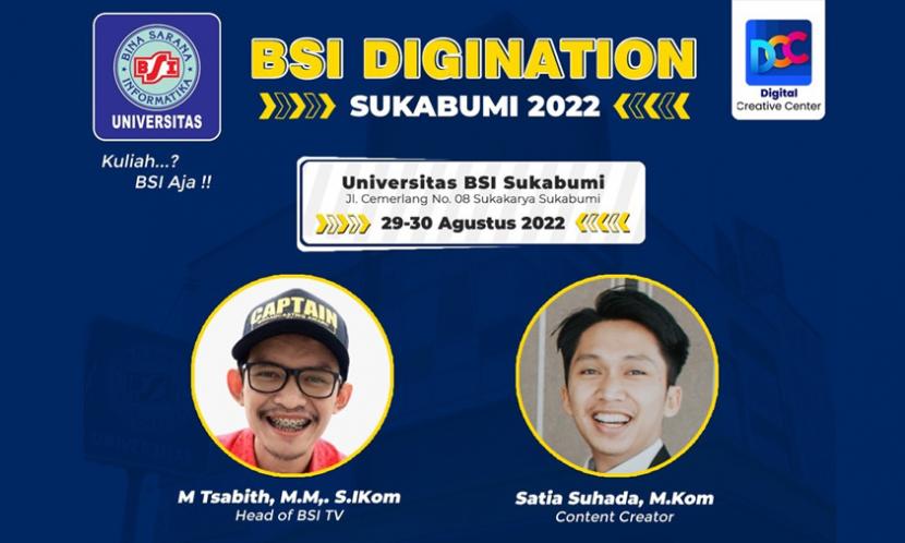 Universitas BSI (Bina Sarana Informatika) kampus Sukabumi bekerja sama dengan DCC (Digital Creative Center).