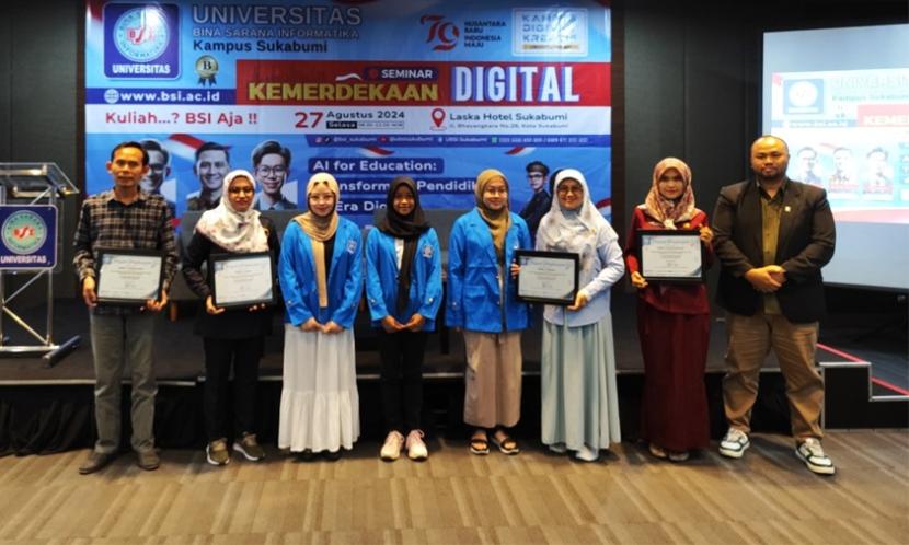 Universitas BSI (Bina Sarana Informatika) kampus Sukabumi sukses menggelar acara bertajuk “Kemerdekaan Digital” dengan tema “AI for Education: Transformasi Pendidikan di Era Digital.”