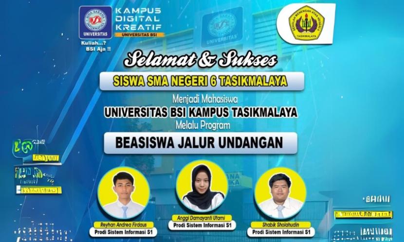 Universitas BSI (Bina Sarana Informatika) Kampus Tasikmalaya kembali menegaskan komitmennya dalam mendukung pendidikan generasi muda Indonesia melalui program Beasiswa Jalur Undangan.
