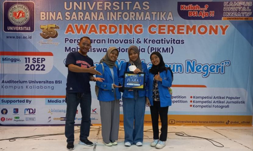 Universitas BSI (Bina Sarana Informatika) mengadakan berbagai bidang kompetisi dalam Pagelaran Inovasi dan Kreativitas Mahasiswa Indonesia (Pikmi) bertajuk ‘Sinergi Membangun Negeri’. 