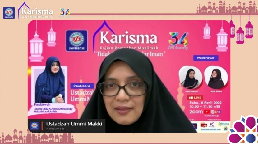 Universitas BSI (Bina Sarana Informatika) sukses menggelar Karisma (Kajian Ramadhan Muslimah) bersama Ummi Makki, seorang pendakwah alumni UMM Al Qurro University Makkah, Arab Saudi. 