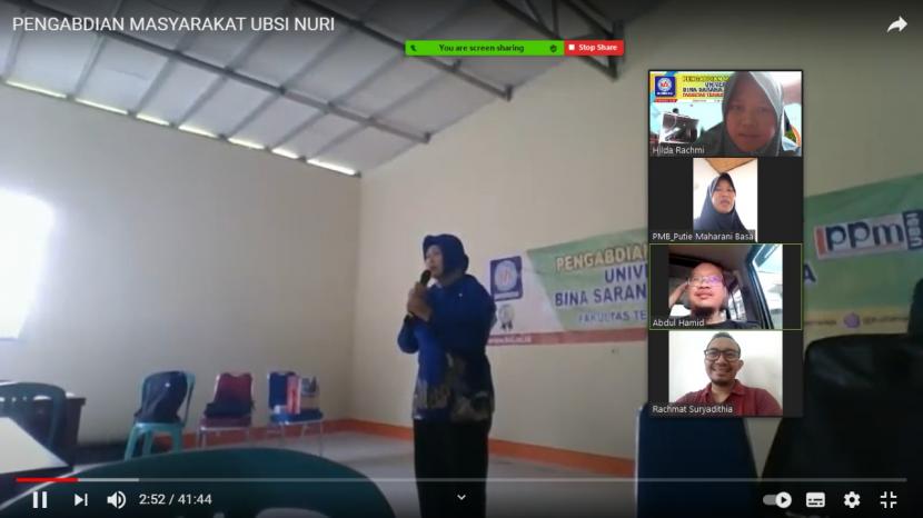 Universitas BSI Kampus Bogor memberikan pelatihan digital marketing kepada karang taruna Desa Kotabatu, Bogor, Sabtu (13/3).
