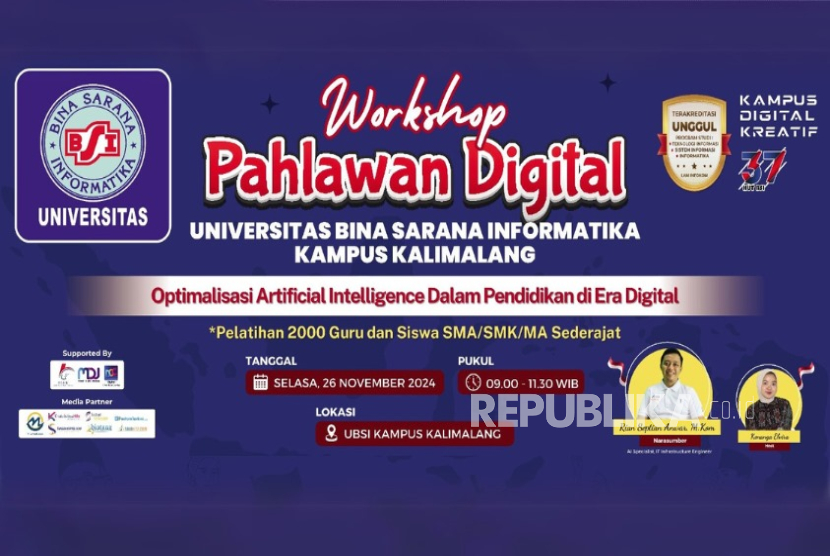 Universitas BSI siap gelar Workshop Artificial Inteligence.