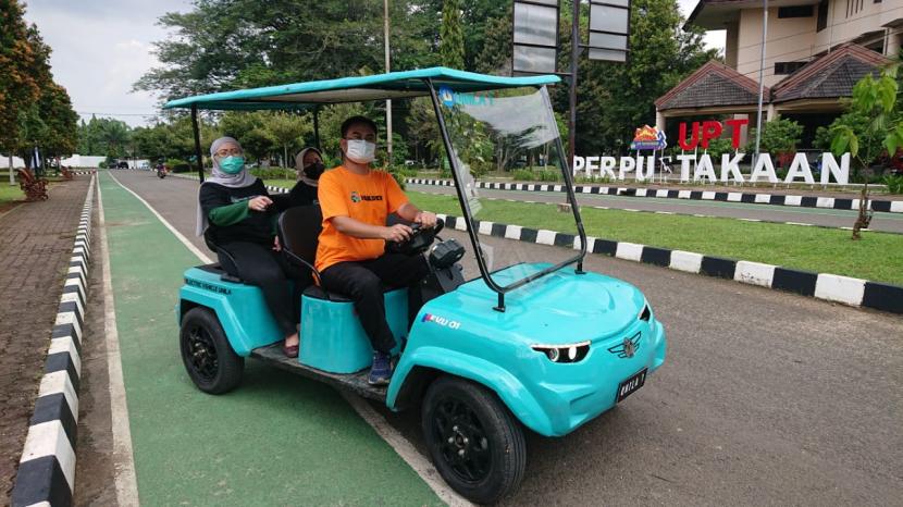 Universitas Lampung (Unila) meluncurkan mobil listrik berbahan limbah produk masyarakat, Kamis (13/1). 