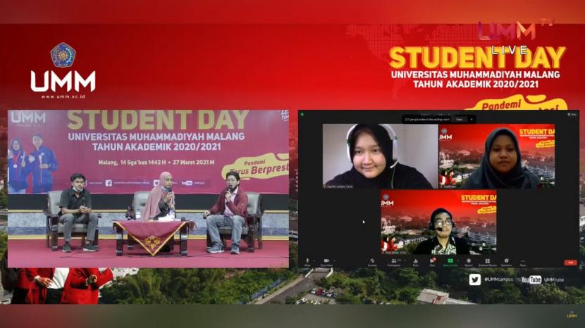 Universitas Muhammadiyah Malang (UMM) mengadakan talkshow motivasi akademik dan karier pada akhir pekan lalu. Kegiatan yang dilaksanakan secara daring dan luring ini mendatangkan alumni dan mahasiswa berprestasi.