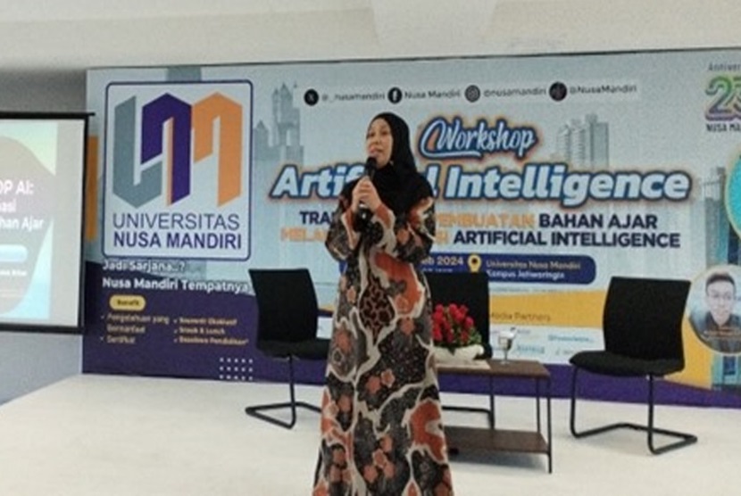 Universitas Nusa Mandiri (UNM) kampus Jatiwaringin sukses menyelenggarakan workshop Artificial Intelligence, Transformasi Pembuatan Bahan Ajar Dengan Melalui Artificial Intelligence. Kegiatan yang diikuti oleh para pendidik dari SMA/SMK wilayah Jakarta dan Bekasi ini berhasil dilaksanakan pada, Rabu (21/2/2024). 