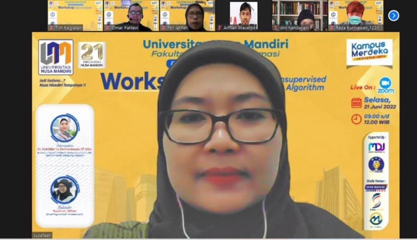 Universitas Nusa Mandiri (UNM) melalui Program Studi (prodi) Informatika, sukses menyelenggarakan webinar tentang machine learning secara daring via Zoom, pada Selasa (21/6/2022).