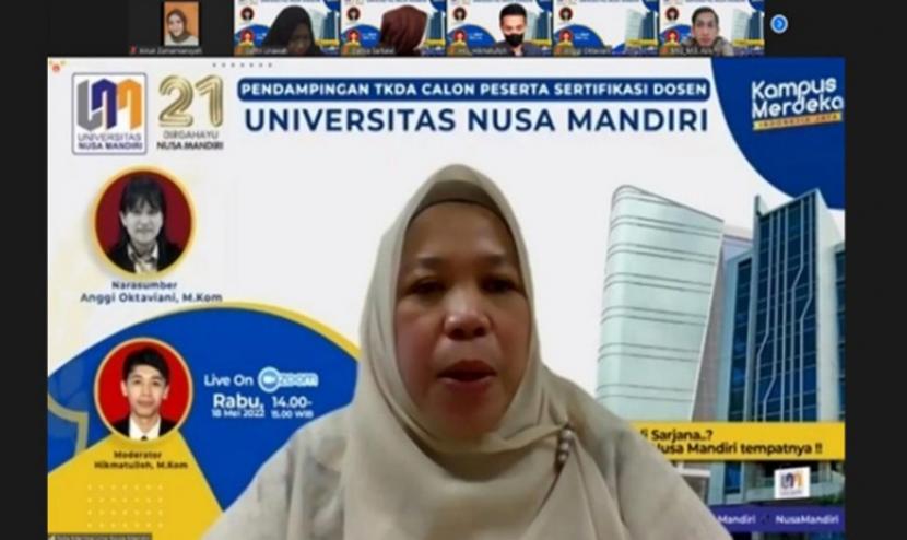 Universitas Nusa Mandiri (UNM) sukses melaksanakan pendampingan Tes Kemampuan Dasar Akademik (TKDA) untuk para dosen eligible serdos tahun 2022.