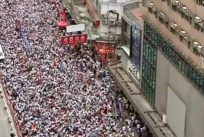 Unjuk rasa di Hongkong (Ilustrasi)