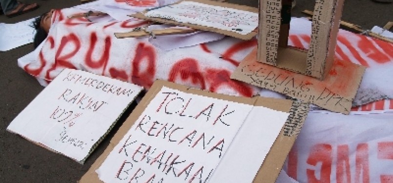 Unjuk rasa menolak kenaikan BBM di Jakarta beberapa waktu lalu.