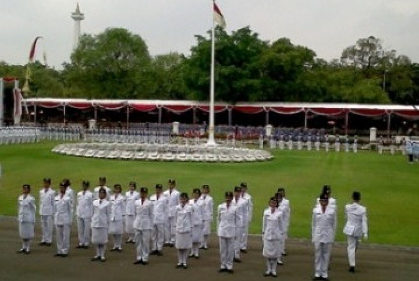 Upacara bendera di Istana Merdeka (ilustrasi).