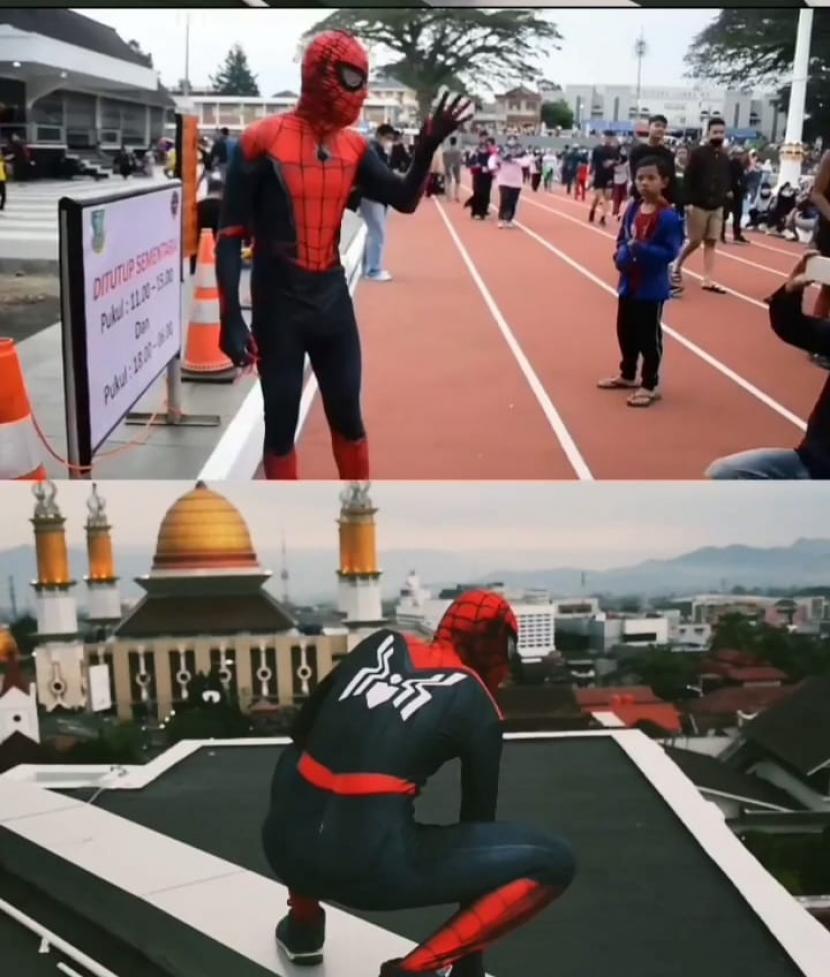 Upaya untuk mendorong warga agar disiplin membuang sampah pada tempatnya di Kota Sukabumi dilakukan dengan cara unik. Salah satunya melalui keberadaan warga yang memakai kostum Spiderman.