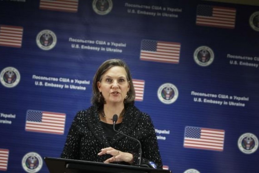 US Assistant Secretary of State Victoria Nuland addresses a news conference at the US embassy in Kiev February 7, 2014.