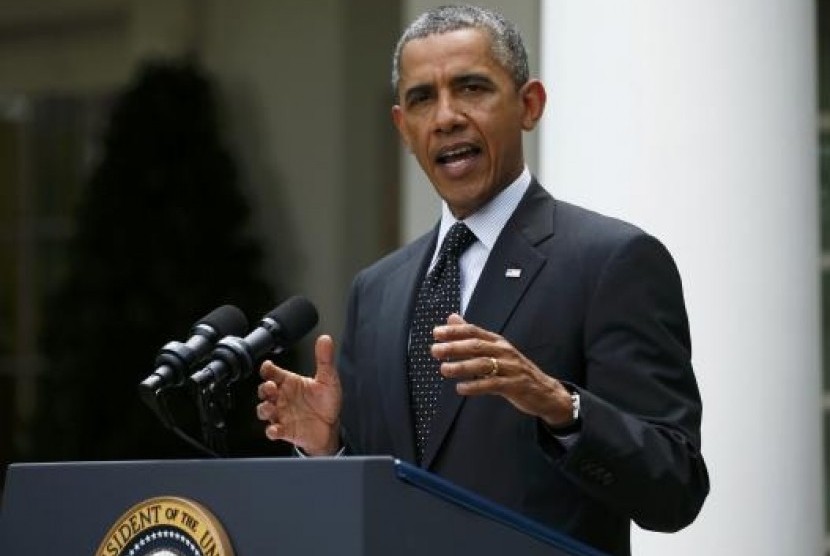 US President Barack Obama delivers an announcement on the number of US troops that will remain in Afghanistan, in the White House Rose Garden in Washington, May 27, 2014.