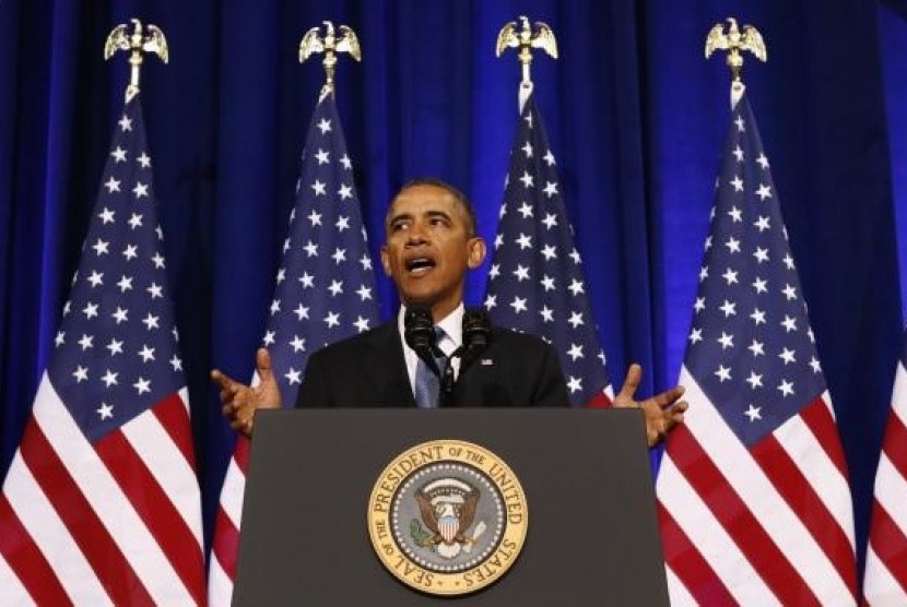 US President Barack Obama speaks about the National Security Agency from the Justice Department in Washington January 17, 2014.