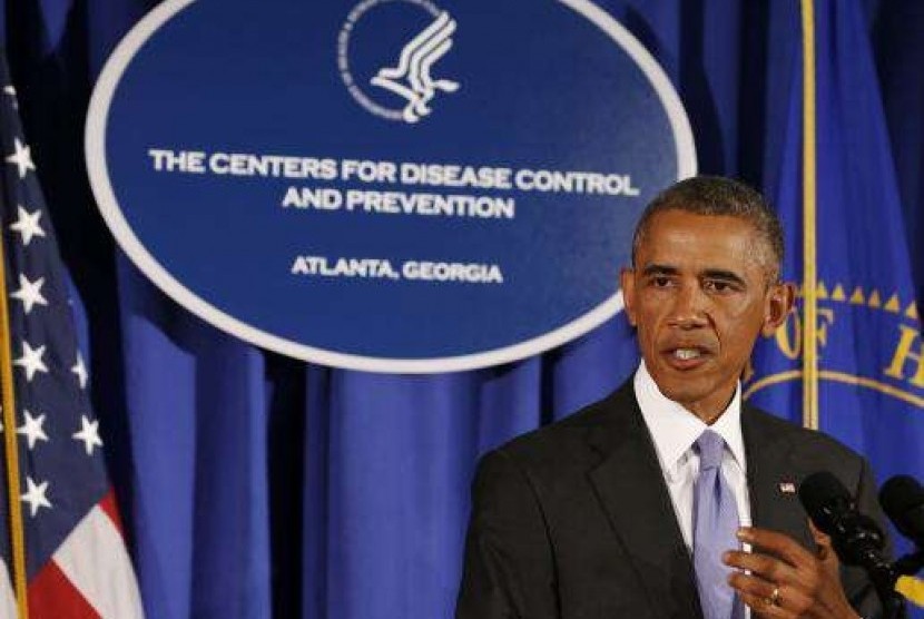 US President Barack Obama speaks at the Centers for Disease Control and Prevention in Atlanta, Georgia, September 16, 2014.