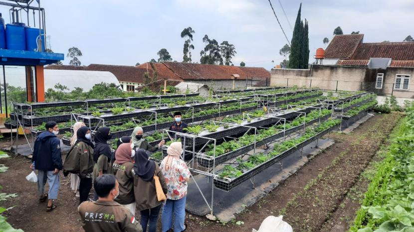 Usaha pertanian yang diterapkan Pesantren Al-Ittifaq Bandung menerapkan teknologi seperti IoT.