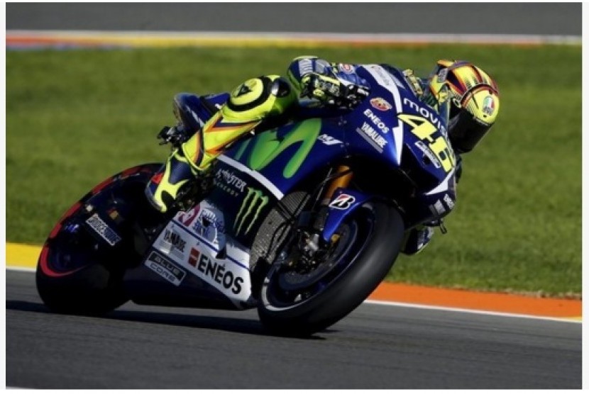 Valentino Rossi saat menjajal Sirkuit Ricardo Tormo, Cheste, Valencia.