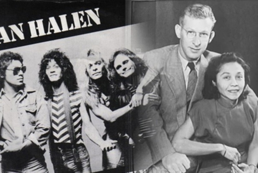 Van Halen (kiri) dan pasangan Jan dan Euginia van Halen. 
