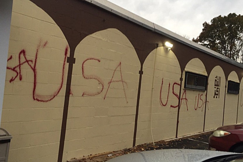 Masjid di Prancis Kembali Jadi Sasaran Islamofobia. Foto:   Vandalisme di Masjid Burlington