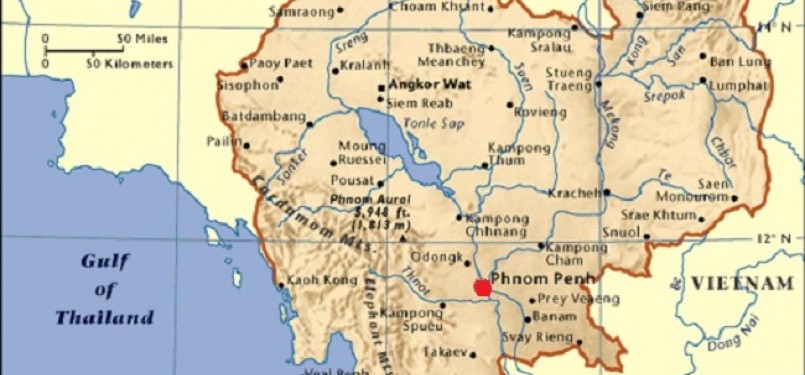 Cambodia. (map)  