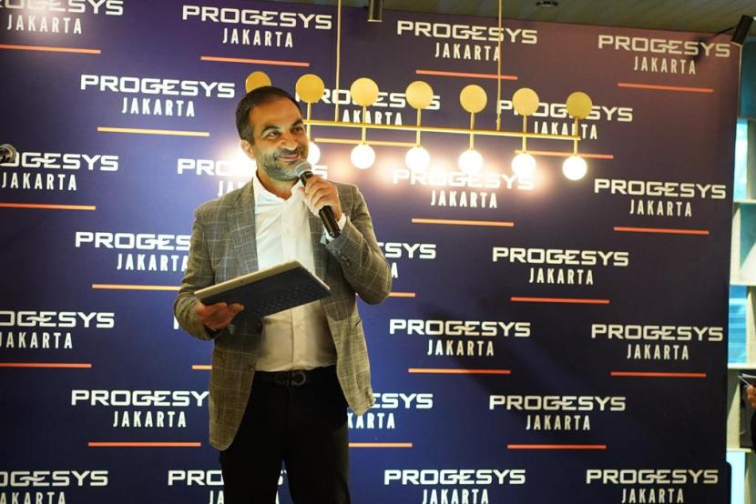 Vice President-Business Development, Progesys, Rami Faour, dalam pidato perkenalan di acara peresmian kantor Progesys di Jakarta, Selasa (7/11/2023).