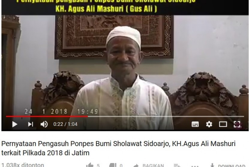 Video KH Agus Ali Masyhuri di Youtube.