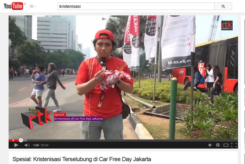 video kristenisasi di car free day jakarta