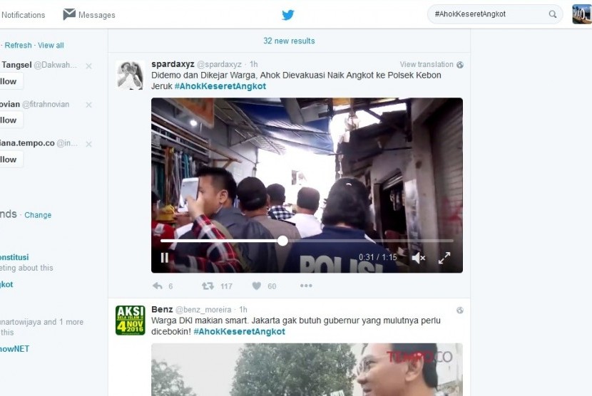 Video saat Ahok ditolak warga Rawa Belong Jakarta Barat pada Rabu (2/11).