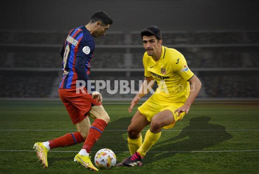 Striker Villarreal Gerard Moreno Vs striker Barcelona Robert Lewandowski