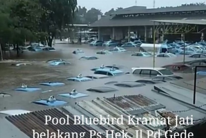 Viral foto taksi Bluebird terendam di pool mereka.