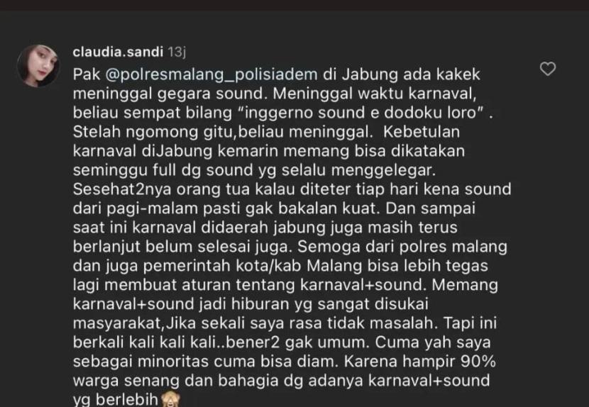 Viral warga Desa Kemantren, Kecamatan Jabung, Kabupaten Malang, Jawa Timur, meninggal karena kaget usai menyaksikan pawai check sound.