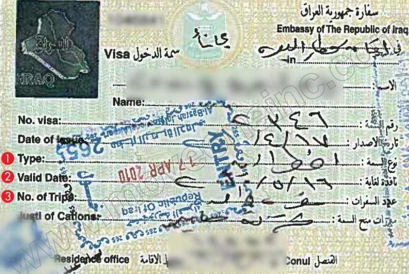 Visa Irak