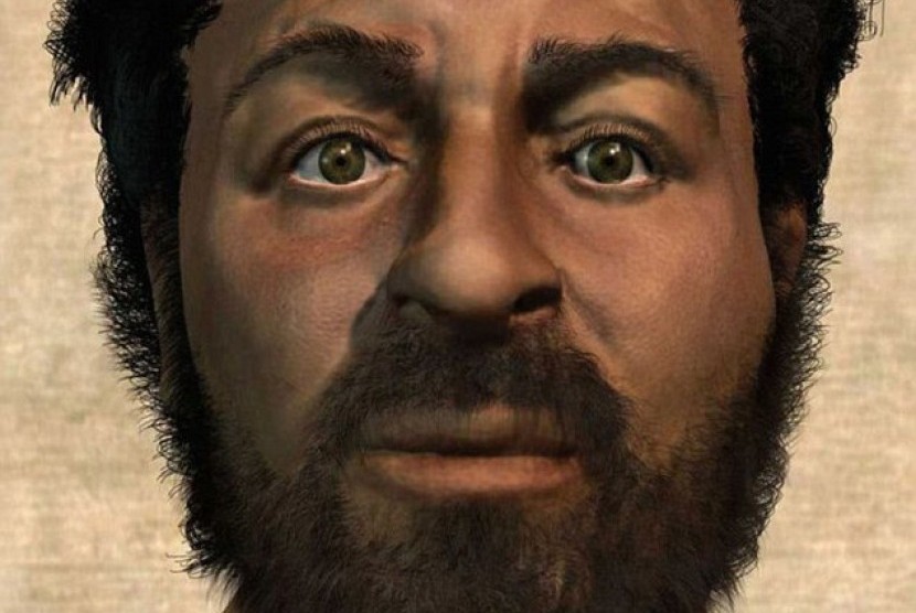 Wajah yang diduga Yesus, hasil reka ulang dari ahli forensik Inggris Richard Neave.