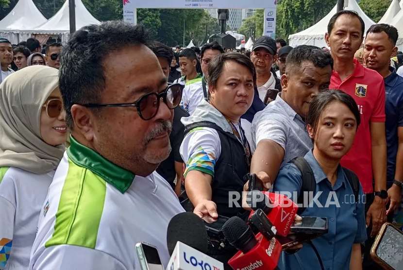 Wakil Gubernur DKI Jakarta Rano Karno berbicara kepada awak media usai acara 