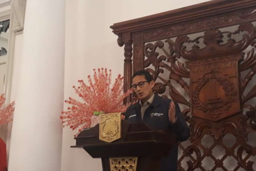 Wakil Gubernur DKI Jakarta Sandiaga Salahuddin Uno di Balai Kota DKI Jakarta.