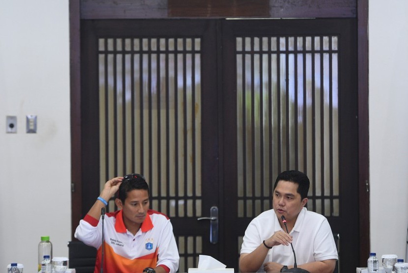 Sandiaga Salahuddin Uno dan Erick Thohir