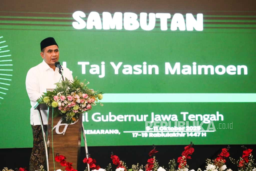 Wakil Gubernur Jawa Tengah, Taj Yasin mengatakan, selama kurang lebih enam tahun terakhir Pemprov Jawa Tengah secara konsisten menyalurkan anggaran sebesar Rp 260 hingga Rp 270 miliar dari APBD untuk mendukung guru-guru agama dan para penghafal kitab suci di seluruh Jawa Tengah pada forum Musyawarah Kerja Nasional (Mukernas) di Semarang pada Sabtu (11/10/2025)..