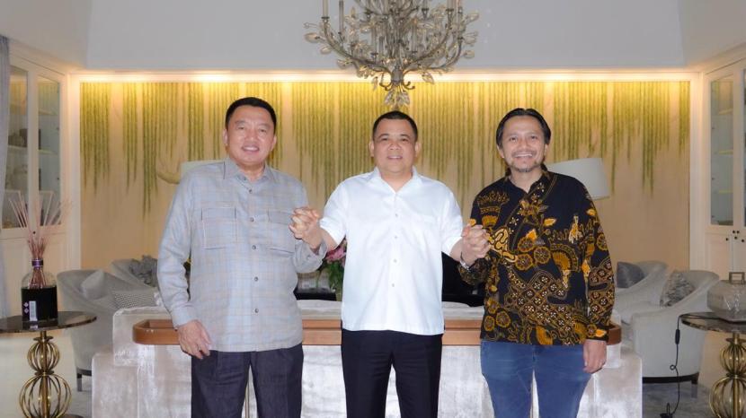 Wakil Gubernur Kalimantan Selatan (Kalsel) Muhidin bersama Hasnuryadi Sulaiman saat bersilaturahim dengan Haji Isam, Selasa (23/4/2024).