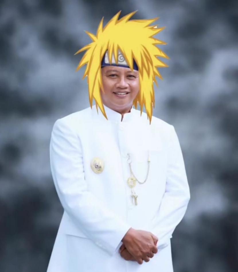 Wakil Gubernur Provinsi Jawa Barat, Uu Ruzhanul Ulum mengunggah gambar dirinya dengan visual berambut kuning khas tokoh Minato dalam anime Naruto. . 